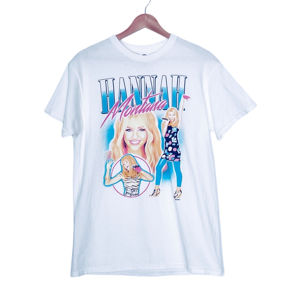 Hannah Montana Disney Y2K Official Licensed Graphic White T-Shirt Medium